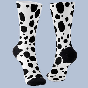Calcetines Fun Cow Print Western Spots Pattern Black White