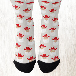 Calcetines Fun Cowboy Santa Claus Western Christmas