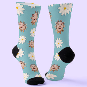 Calcetines Fun Daisy Print Personalizado Socks de imagen