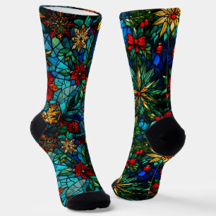 Calcetines Fun Festividad de Vidrio Manchado Zócalos Extraños