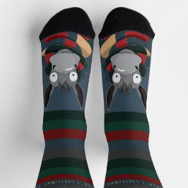 Calcetines Fun Merry + Bright Customizable Donkey Blue Grey 