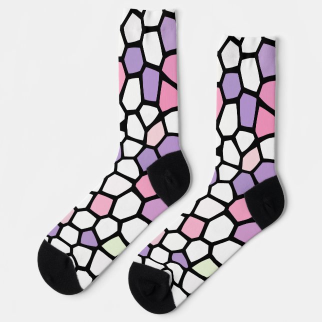 Calcetines Fun Pink Morple Mosaic Locos (Izquierda)