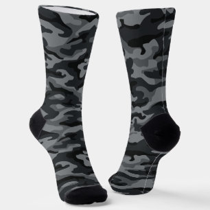 Calcetines Funda de camuflaje negro y gris Patrón de camufl