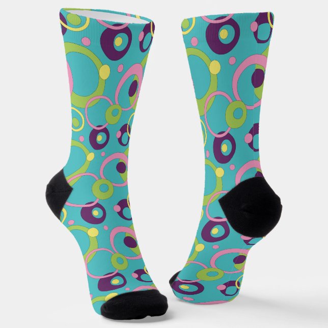 Calcetines Funky Blue Circles Houndstoth (Angular)