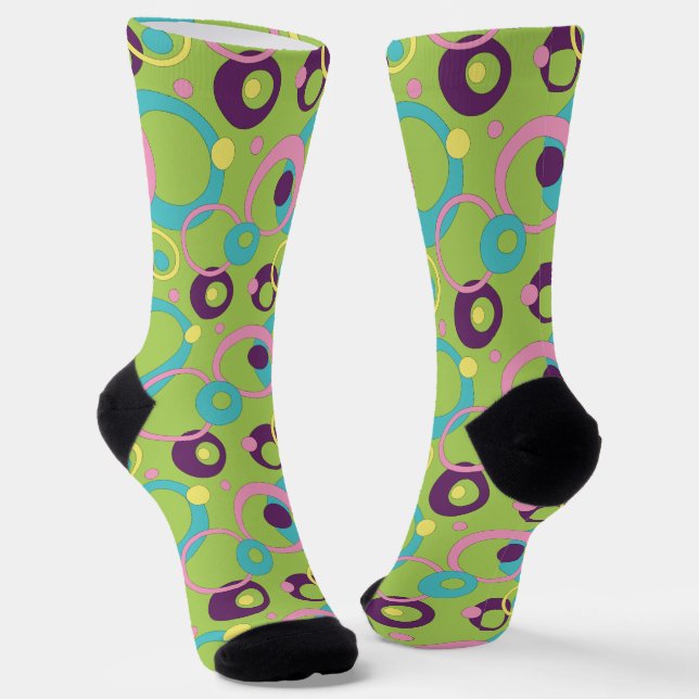 Calcetines Funky Green Circles Houndstoth (Angular)