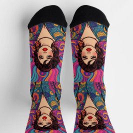 Calcetines Funky groovly colorido Brunette Belleza joven