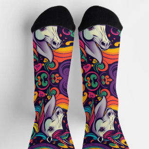 Calcetines Funky groovly colorido unisex juvenil unicornio