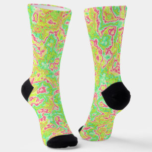 Calcetines Funky Groovy Retro Bold Neon Hippie Trippy Marble