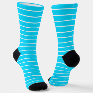 Calcetines Funky Neon Blue Y White Stried