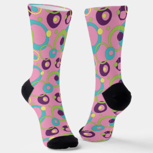 Calcetines Funky Pink Circles Houndstoth