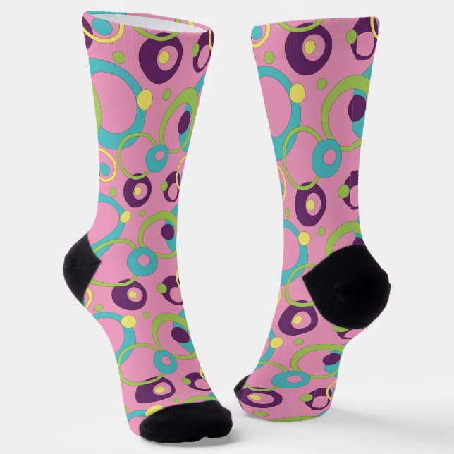 Calcetines Funky Pink Circles Houndstoth (Angular)