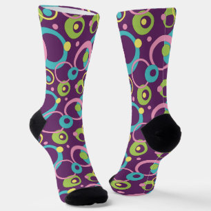 Calcetines Funky Purple Circles Houndstoth