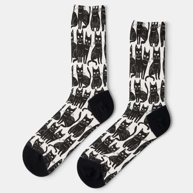 Calcetines Funny Black Cat Socks (Izquierda)