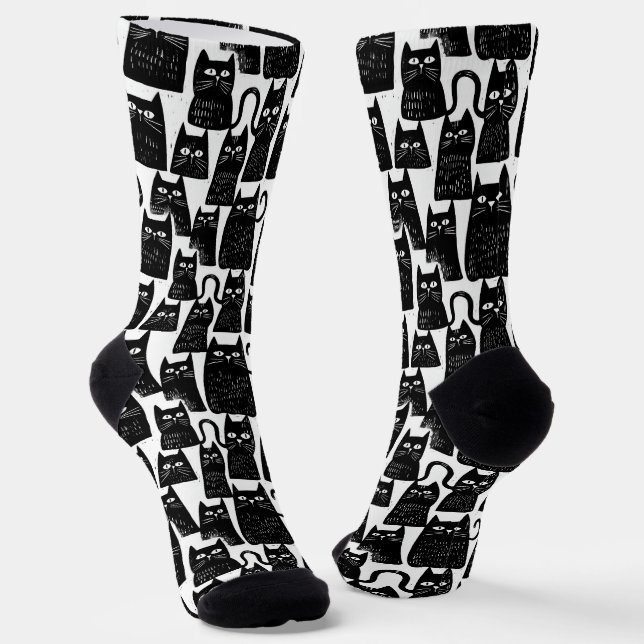 Calcetines Funny Black Cat Socks (Angular)