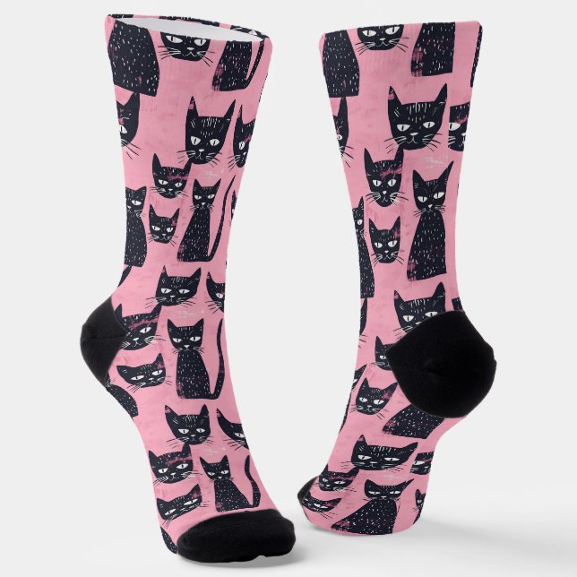 Calcetines Funny Black Cat Socks (Angular)