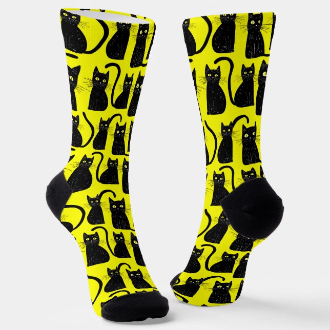 Calcetines Funny Black Cat Socks (Angular)