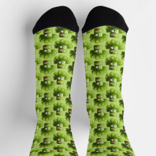 Calcetines Funny Broccoli Playful Green Veggie Pattern