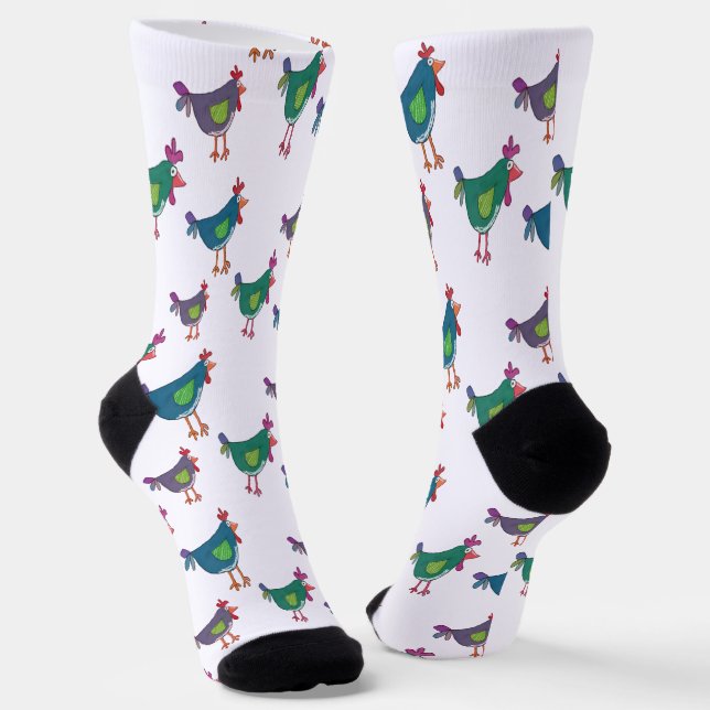 Calcetines Funny Chicken Pattern Crew Socks (Angular)