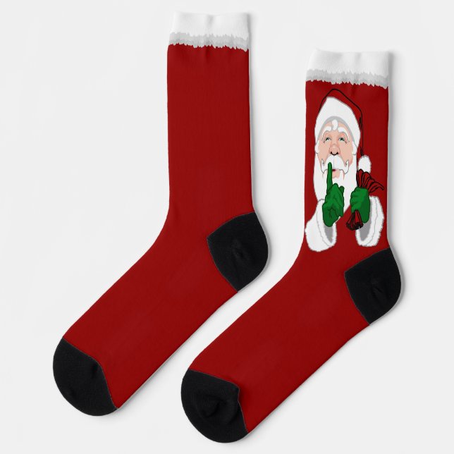 Calcetines Funny Christmas Socks Festive Santa Socks Custom (Izquierda)