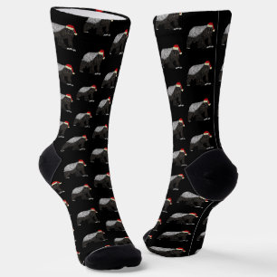 Calcetines Funny Honey Badger Animal Santa Navidades