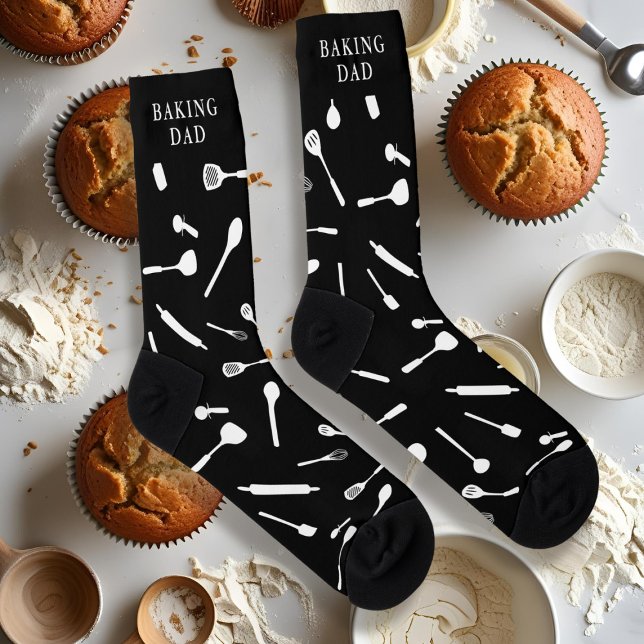 Calcetines Funny Kitchen Tool Pattern Baking Dad Socks (Fun socks for the Baking Dad in your life!)
