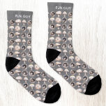 Calcetines Funny Mushroom<br><div class="desc">pintura acuática minimalista de setas en tonos neutros de marrón y gris.  Un tipo divertido hace un juego de palabras en la tipografía moderna que se puede cambiar a personalizar.  Arte original de Nic Squirrell. Perfecto para tu cocinero favorito,  chef,  gourmet,  vegano o todo tipo de diversión!</div>