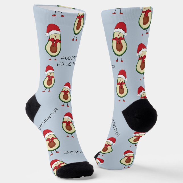 Calcetines Funny Pun Aguacate Rojo Polvo Azul (Angular)