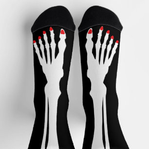 Calcetines Funny Red nail Skeleton patas para pies Fiesta Hal