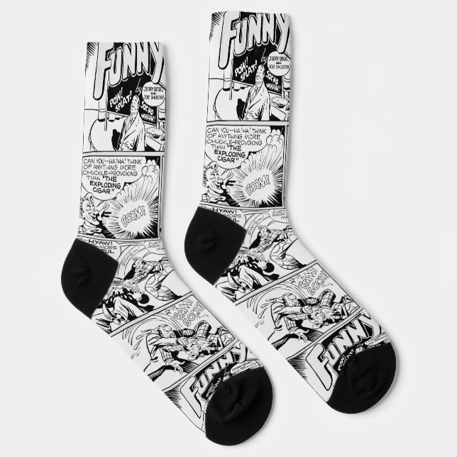 Calcetines 'FUNNYMAN' Action Comic Strip Socks  (Derecha)