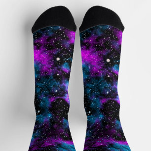 Calcetines Galaxia púrpura y azul