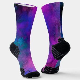 Calcetines Galaxy Paint Splatter Efecto Blue Purple Socks