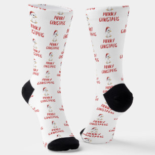Calcetines Ganso Pato de Navidad en Acuarela Festiva