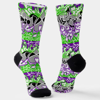 Calcetines Garabatos de la bandera del orgullo radioactivo Ar