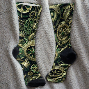 Calcetines Gases de relojería verde industrial Steampunk