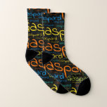 Calcetines Gaspard<br><div class="desc">Gaspard. Show and wear this popular beautiful male first name designed as colorful wordcloud made of horizontal and vertical cursive hand lettering typography in different sizes and adorable fresh colors. Wear your positive french name or show the world whom you love or adore. Merch with this soft text artwork is...</div>