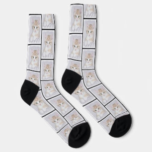 Calcetines Gatito Atigrado Naranja Pintura Arte Original Lind