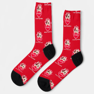 Calcetines Gatito blanco con corazón