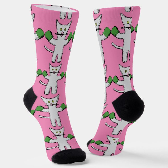 Calcetines Gatito Boxeando con Mitones Thunder_Cove (Angular)