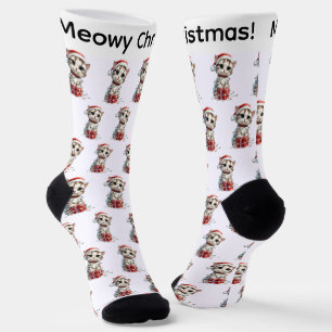 Calcetines Gatito Navideño Adorable en Caja de Regalo