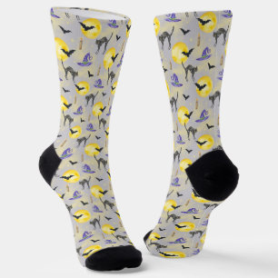 Calcetines Gato Caprichoso y Sombrero de Bruja Halloween