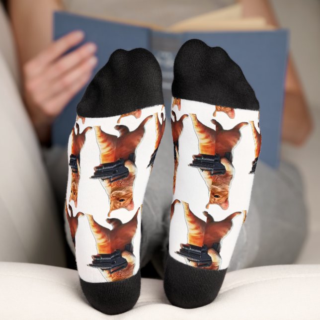 Calcetines Gato de Naranja de comandos (Abajo)