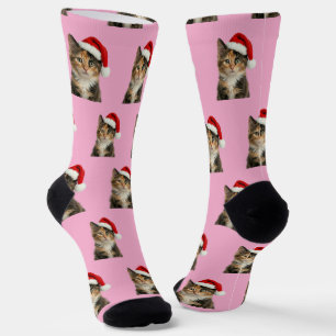 Calcetines Gato de Navidad Personalizado Calico Kitty