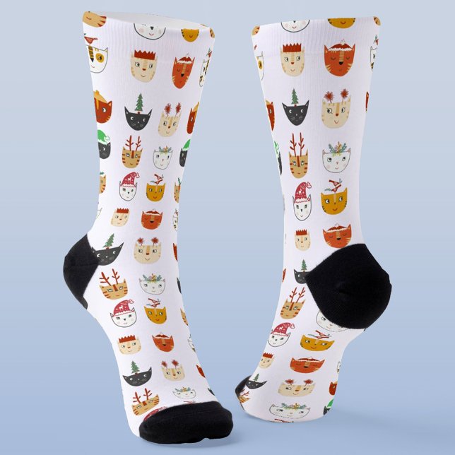 Calcetines Gato de Navidades divertidos (Fun Christmas Cat socks)