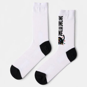 Calcetines Gato enojado lindo bufanda de fiesta Luces Dicho s