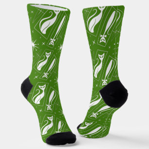 Calcetines Gato Estelar Atómico Navidad Moderno de Mediano Si