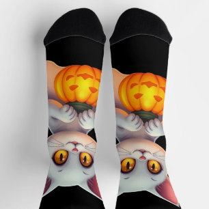 Calcetines Gato fantasma Halloween Socks - regalo mágico y ac