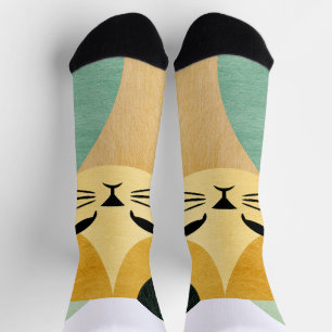 Calcetines Gato geométrico minimalista escandinavo moderno