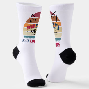 Calcetines Gato Meow-Merica ama Socks patrióticos - Estados U