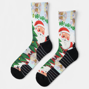Calcetines Gato Navideño Festivo con Gorro de Santa
