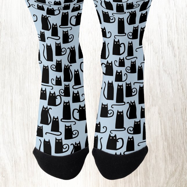Calcetines Gato negro divertido (Fun black kitty cat socks for animal and pet lovers)